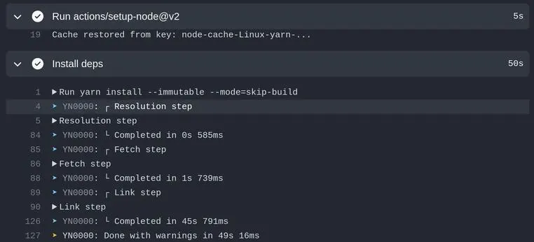 yarn 3 install with cache taking 50 seconds